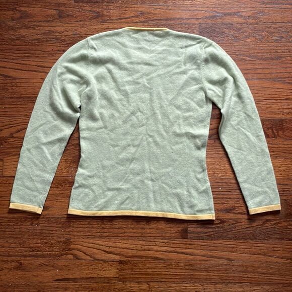 Richard Grand 100% Cashmere Green and Yellow Sweater - Picture 5 of 5